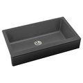 Elkay Quartz Luxe 35-7/8 X 20-15/16 X 9 Single Bowl Farmhouse Sink With Perfect Drain Charcoal ELXUFP3620CH0